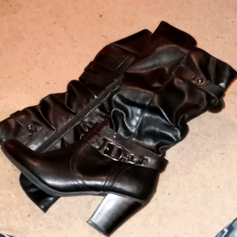 Faux leather boots
